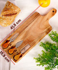 Set 3 Utensili per Degustazione Formaggi con Tagliere in Legno d'Acacia