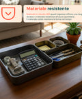 Set 4 Organizer Multiuso Impilabili in ABS di 3 Diverse Dimensioni