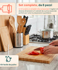 Set Taglieri in Bamboo – 3 Taglieri + 5 Utensili da Cucina Inclusi