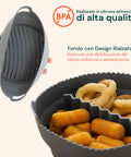 Set Cestino e Divisorio in Silicone per Friggitrice ad Aria – Accessori Pieghevoli Ø22 cm