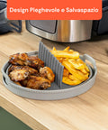 Set Cestino e Divisorio in Silicone per Friggitrice ad Aria – Accessori Pieghevoli Ø22 cm