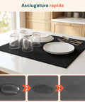 Scolapiatti in Poliestere e Spugna – Set 2 Tappetini Assorbenti per Casa e Cucina