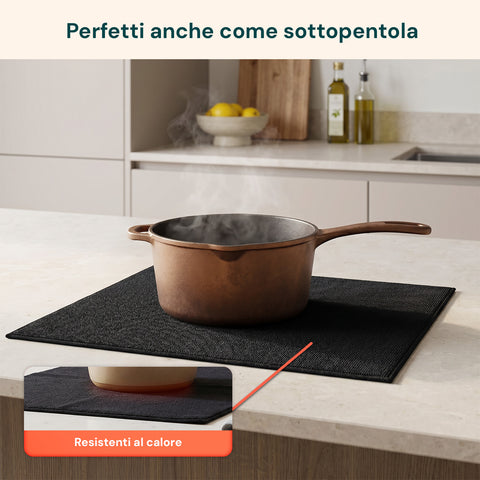Scolapiatti in Poliestere e Spugna – Set 2 Tappetini Assorbenti per Casa e Cucina