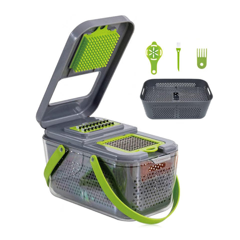 Coupe-légumes 10 en 1 – Mandoline avec panier de récupération