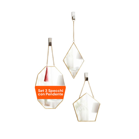 Set Specchi Moderni con Cornice in Ferro – Diamante, Rombo e Pentagono