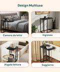 Tavolino da Salotto 40x26x58 cm – Struttura in Ferro con Ripiano in MDF