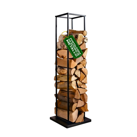 Étagère à bois en métal – Support peu encombrant 33×33×115 cm
