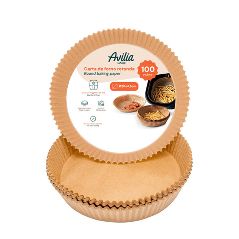 Lot de 100 pièces de papier cuisson pour friteuse à air - Imperméable et résistant à la chaleur