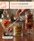 Barattoli di Vetro Varie Forme Multiuso con Coperchi – Set da 3