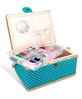 Cestino da Cucito con 76 Accessori Inclusi e Vassoio Estraibile