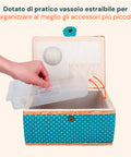 Cestino da Cucito con 76 Accessori Inclusi e Vassoio Estraibile