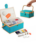 Cestino da Cucito con 76 Accessori Inclusi e Vassoio Estraibile