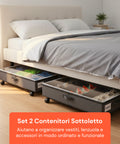 Contenitori Sottoletto con Ruote – Set 2 Pezzi XXL 54L Salvaspazio