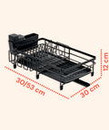 Scolapiatti Modulare Salvaspazio con Portaposate Estensibile 30/53 cm