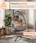 Poltrona sospesa effetto rattan per terrazzo e veranda