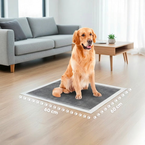 Tappetini Igienici Pannolini Traversine al Carbone Attivo 60×60 – Set Multi Formato Anti-Odore con Adesivi
