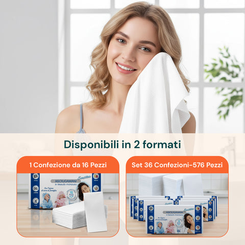 Asciugamani Monouso 68x40 cm – TNT XXL 16 / 576 Pz per Igiene Quotidiana
