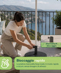 Base Ombrellone in Cemento 12kg ø42cm Compatibile con Pali 38-48mm, Manovella di Bloccaggio Inclusa – Piedistallo Pesante per Giardino e Terrazzo