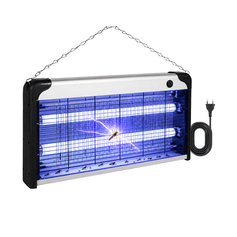 Lampe anti-insectes électrique 30W, couverture 60m² avec plateau amovible, moustiquaire UV LED 8700h, câble 1 m et chaîne de fixation