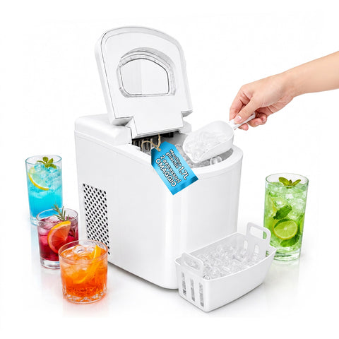 Macchina per il Ghiaccio con serbatoio 1,7L con paletta e vaschetta estraibile inclusa - 150W