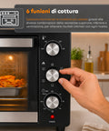 Forno Elettrico da Banco 45 Litri Ventilato con Timer e Doppio Vetro 1800W con Accessori