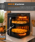 Friggitrice ad Aria 11 Litri Doppio Cestello 2800W con 13 Programmi e Touch Control e Accessori