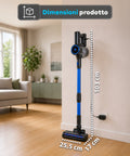 Scopa Elettrica Aspirapolvere Cordless 2in1 250W con Filtro HEPA e Autonomia fino a 40 Minuti
