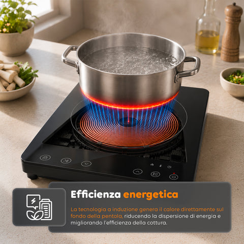 Table de Cuisson à Induction Électrique Un Seul Feu 2000W avec Commande Tactile