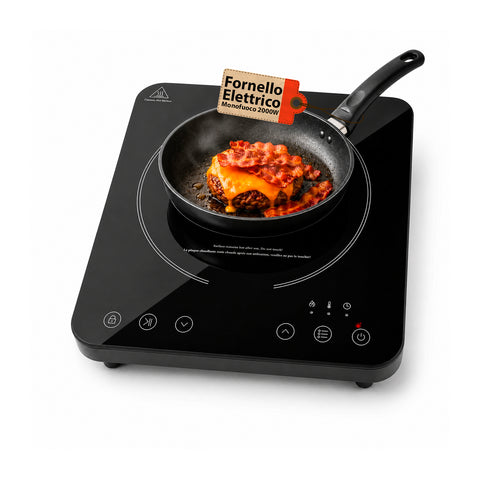 Table de Cuisson à Induction Électrique Un Seul Feu 2000W avec Commande Tactile