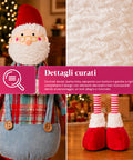 Babbo Natale Estensibile in Tessuto con Gambe Allungabili – Decorazione Natalizia