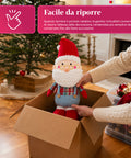 Babbo Natale Estensibile in Tessuto con Gambe Allungabili – Decorazione Natalizia
