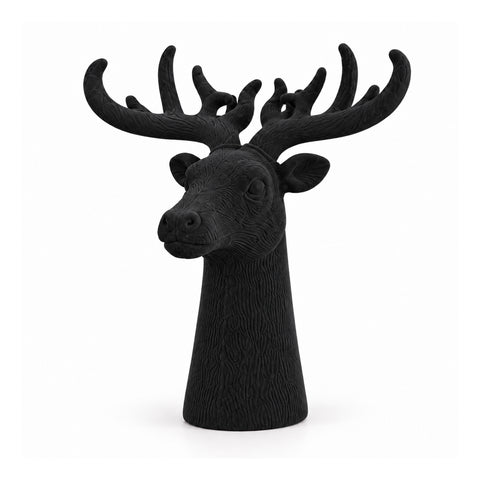 Tête de cerf décorative effet velours 32x20x28h cm | Objet décoratif au design moderne, disponible en 6 couleurs, pour la maison, le bureau et le magasin