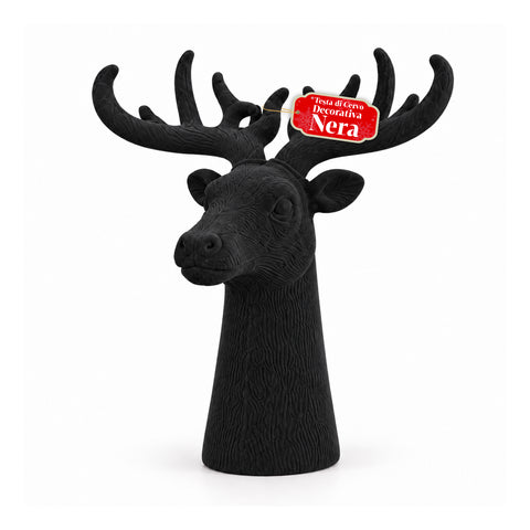 Tête de cerf décorative effet velours 32x20x28h cm | Objet décoratif au design moderne, disponible en 6 couleurs, pour la maison, le bureau et le magasin