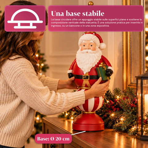 Statuette de Noël de 76 cm en résine, décoration Père Noël et soldat casse-noisette, blanc ou rouge