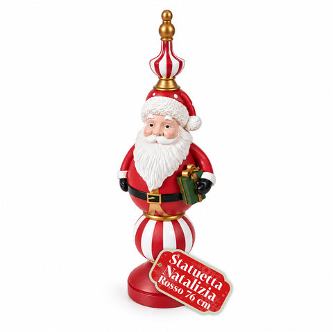 Statuette de Noël de 76 cm en résine, décoration Père Noël et soldat casse-noisette, blanc ou rouge