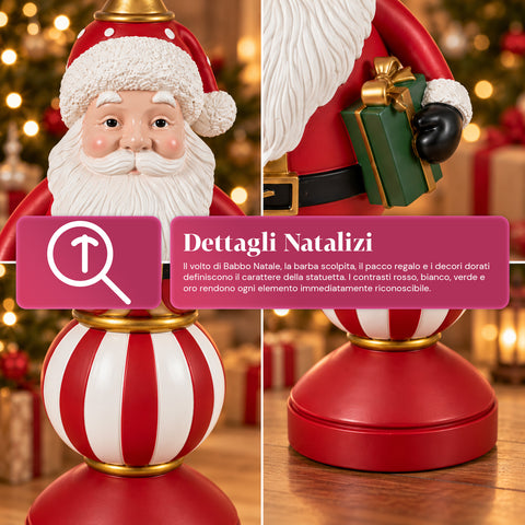 Statuette de Noël de 76 cm en résine, décoration Père Noël et soldat casse-noisette, blanc ou rouge