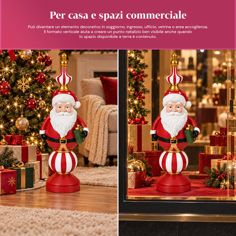 Statuette de Noël de 76 cm en résine, décoration Père Noël et soldat casse-noisette, blanc ou rouge