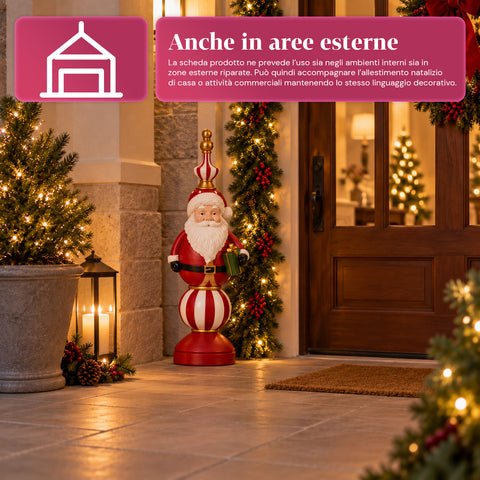 Statuette de Noël de 76 cm en résine, décoration Père Noël et soldat casse-noisette, blanc ou rouge