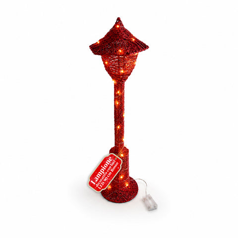 Lampada Décoration de Noël 90 cm Pailletée avec Lumières LED – 3 Couleurs
