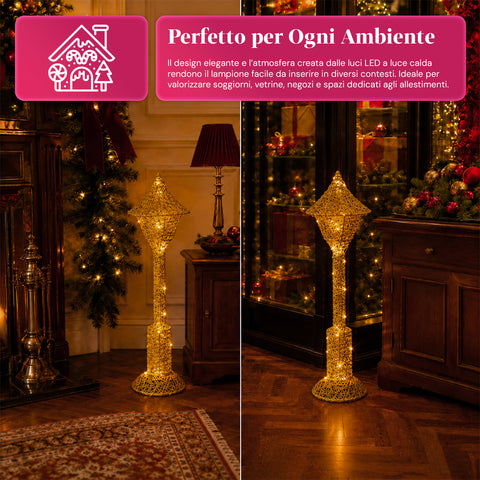 Lampada Décoration de Noël 90 cm Pailletée avec Lumières LED – 3 Couleurs