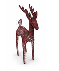 Renna Luminosa 90 cm Glitter con LED Luce Calda | Decorazione Natalizia in Vimini – 2 Finiture, 3 Colori