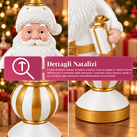 Statuette de Noël de 76 cm en résine, décoration Père Noël et soldat casse-noisette, blanc ou rouge