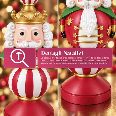 Statuette de Noël de 76 cm en résine, décoration Père Noël et soldat casse-noisette, blanc ou rouge