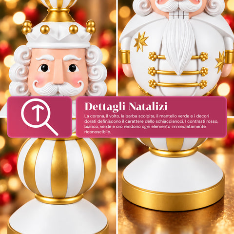 Statuette de Noël de 76 cm en résine, décoration Père Noël et soldat casse-noisette, blanc ou rouge