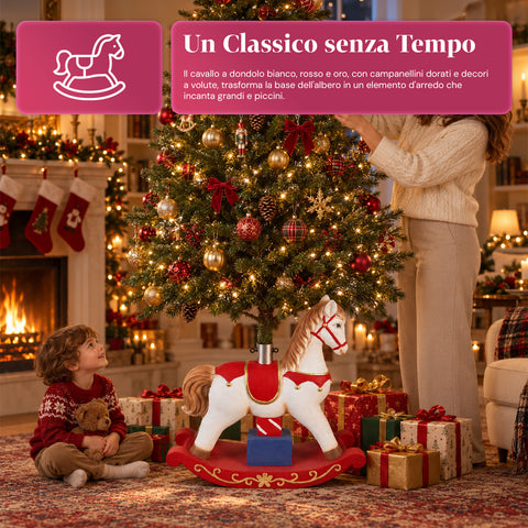Socle décoratif pour sapin de Noël, 10 motifs, en fer et magnésium, fixation universelle, pour sapins jusqu’à 210 cm, 2 modèles avec lumières LED