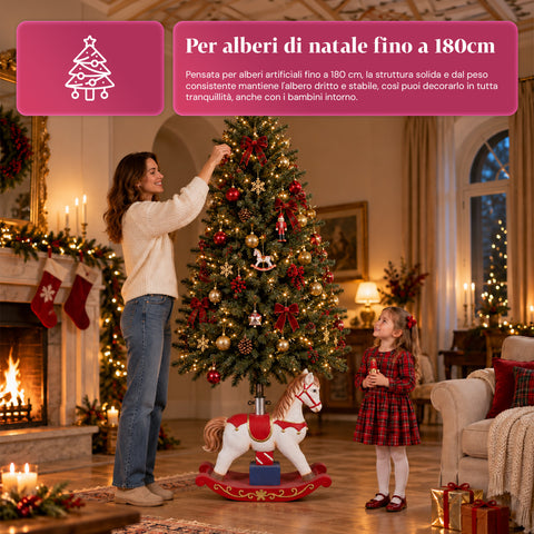 Socle décoratif pour sapin de Noël, 10 motifs, en fer et magnésium, fixation universelle, pour sapins jusqu’à 210 cm, 2 modèles avec lumières LED