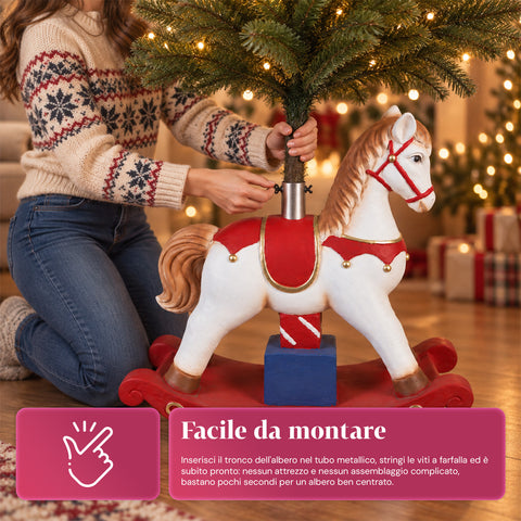 Socle décoratif pour sapin de Noël, 10 motifs, en fer et magnésium, fixation universelle, pour sapins jusqu’à 210 cm, 2 modèles avec lumières LED