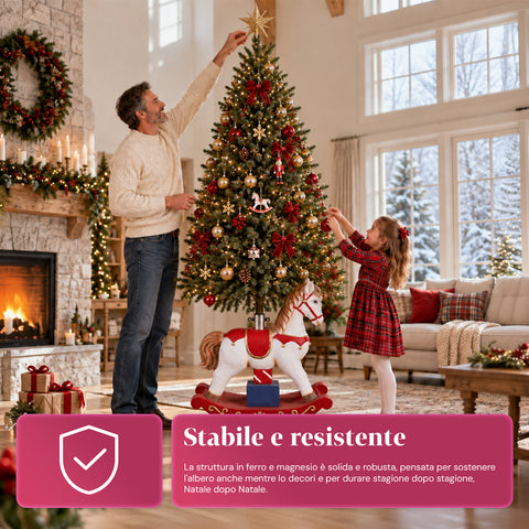 Socle décoratif pour sapin de Noël, 10 motifs, en fer et magnésium, fixation universelle, pour sapins jusqu’à 210 cm, 2 modèles avec lumières LED