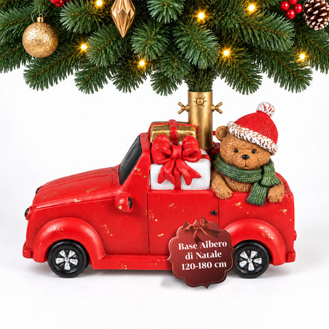 Socle décoratif pour sapin de Noël, 10 motifs, en fer et magnésium, fixation universelle, pour sapins jusqu’à 210 cm, 2 modèles avec lumières LED