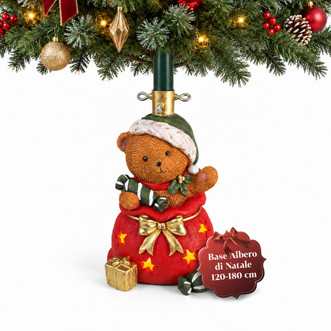 Socle décoratif pour sapin de Noël, 10 motifs, en fer et magnésium, fixation universelle, pour sapins jusqu’à 210 cm, 2 modèles avec lumières LED
